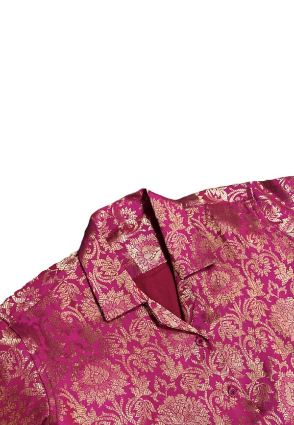 Banarasi Silk Oversized Shirt 'The Gulzaar'