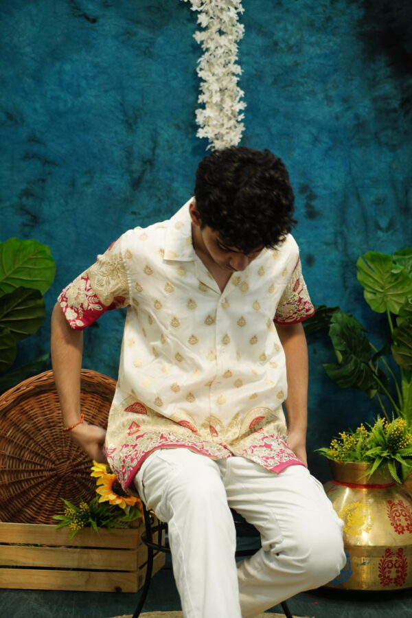 ‘Raag’ Oversized Jardosi Embroidered Shirt