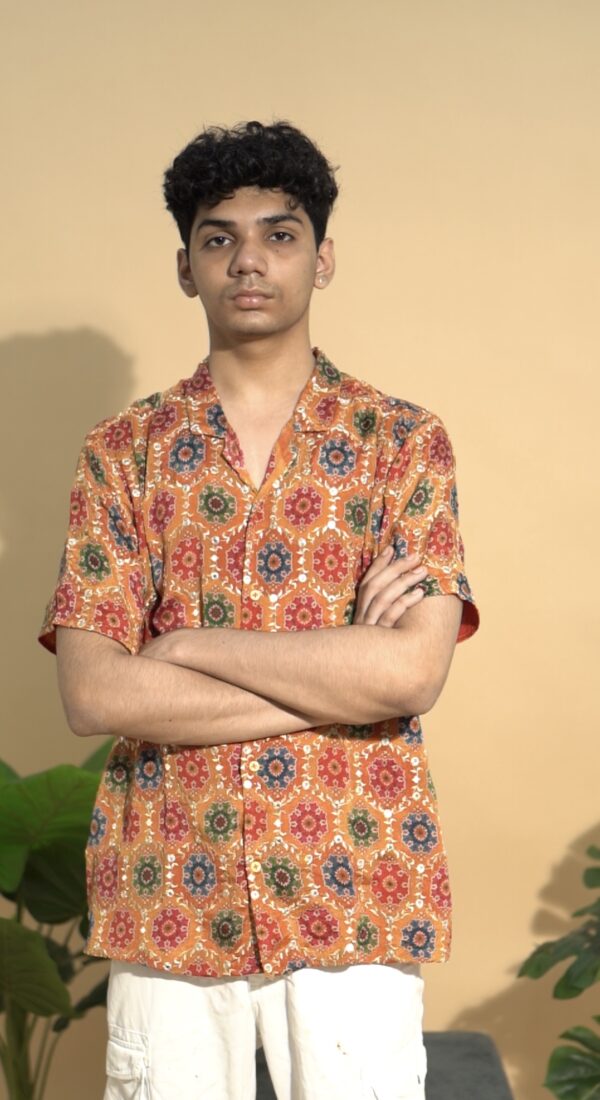 Jardosi and Mirror Work Yellow Unisex Oversized Shirt ‘Maya’