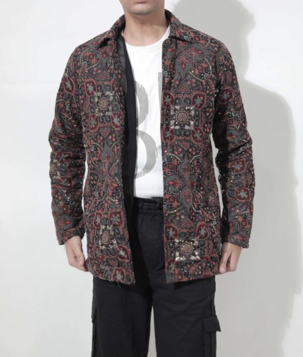 Chikankaari Embroidered Winter Jacket “Siyahi”