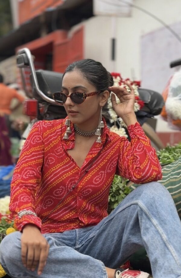 Bandhani Women’s Oversized Shirt ‘Rangrez’
